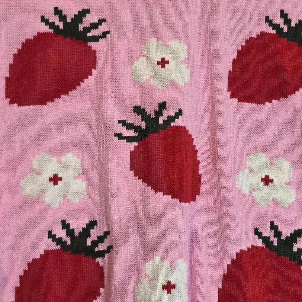 ASOS DESIGN  Pink Strawberry Pattern Sweater 2XL unisex - Picture 2 of 7